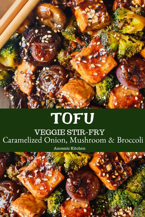 Tofu Veggie Stir Fry, Mushrooms And Broccoli, Veggie Stir Fry Recipes, Broccoli Tofu, Vegan Stir Fry, Tofu Stir Fry, Tofu Dishes, Veggie Stir Fry, Stir Fry Recipes