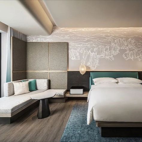 Case Study-Furniture Supply Qinhuangdao Marriott Resort - Grand Open 2023.05.20 The design of the Marriott Hotel in Qinhuangdao is based on the Marriott brand's concept of "leading future travel," integrating the core requirements of "architecture and health" from the Oceanwide Group. The YANG Bangsheng design team combines technology with art and culture, unifying multiple dimensions of architecture, landscape, interior, furnishings, and lighting design. This creates a unique experiential ... Hospitality Design Hotel, Hotel Interior Bedroom, Hotel Room Plan, Small Hotel Room, Resort Interior Design, Hotel Bedroom Design, Landscape Interior, Grand Open, Hotel Room Interior