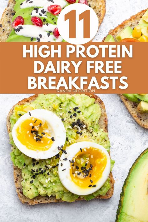 Here are 11 high protein dairy free breakfast ideas for your kick of the day. Feel full all morning with these simple meal ideas. High Protein Egg Free Dairy Free Breakfast, Dairy Free Easy Breakfast, Lactose Free High Protein Recipes, Breakfast Non Diary, Gluten Free Dairy Free Recipes Breakfast Clean Eating, Paleo Breakfast High Protein, Easy Breakfast Ideas Dairy Free, Gluten Free Dairy Free Recipes High Protein, Healthy Gf Breakfast Ideas