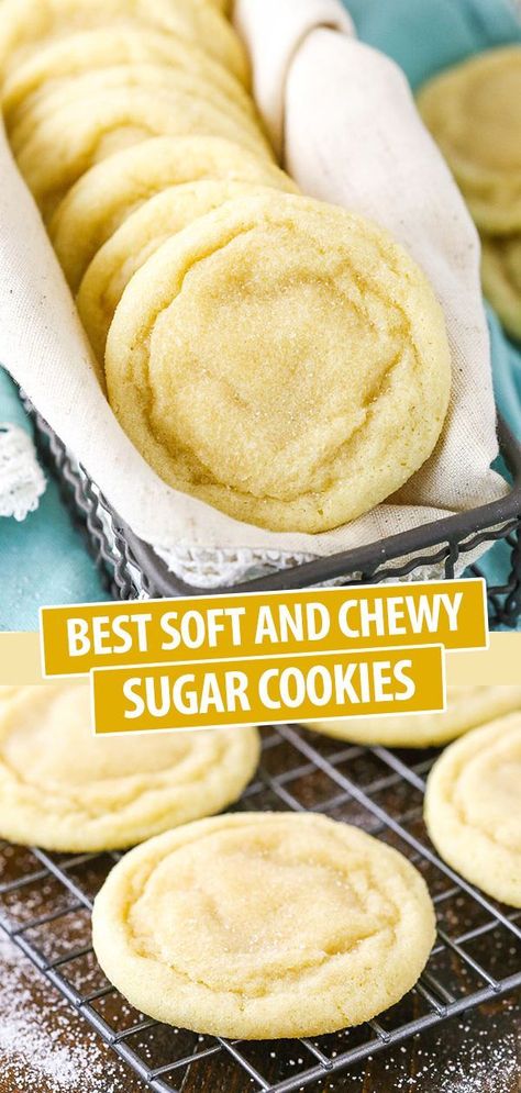 Soft And Chewy Sugar Cookies, Chewy Sugar Cookie Recipe, Sugar Cookie Recipe Easy, Chewy Sugar Cookies, Soft Sugar, Easy Sugar Cookies, Thanksgiving Leftovers, Makanan Diet, Think Food