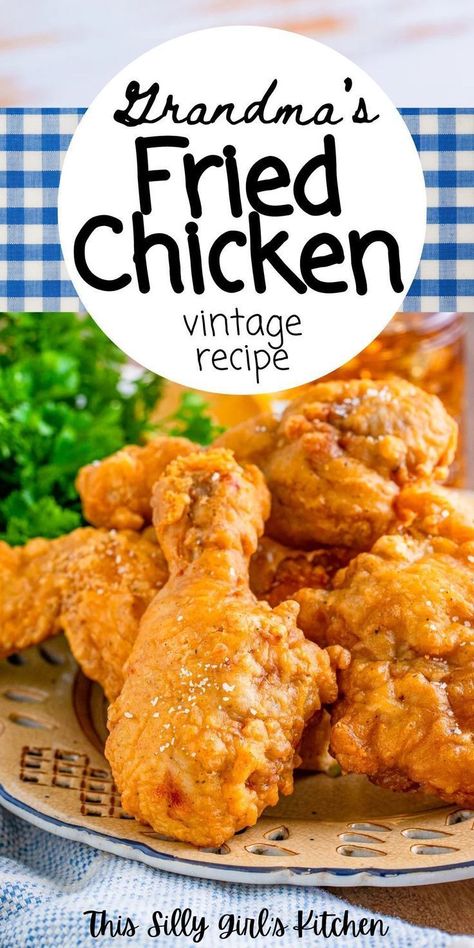 Try Grandma's fried chicken recipe from This Silly Girl's Kitchen! This timeless recipe is crispy, puffy, and a family favorite! This meal is super tasty, easy to make, and a dinner you'll love. It's a bit different with a puffy coating, but oh so delicious! Best Fried Chicken Recipe, Easy Fried Chicken, Fried Chicken Recipe Southern, Homemade Fried Chicken, Making Fried Chicken, Better Than Takeout, Fried Chicken Recipe, Southern Fried Chicken, Cashew Chicken