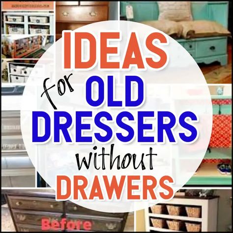 Dresser Without Drawers, Ideas For Dressers, Drawers Repurposed Diy, Chest Of Drawers Upcycle, Recycled Dresser, Diy Chest Of Drawers, Upcycle Drawers, Diy Dresser Drawers, Broken Dresser