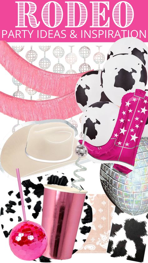 rodeo birthday party theme! #cowgirl #rodeo #birthdaypartyideas #bacheloretteparty Rhinestone Rodeo Party, Rodeo Birthday Party, Wild Bachelorette Party, Rodeo Birthday Parties, Rodeo Party, Rodeo Birthday, Cowgirl Rodeo, Bachelorette Decorations, Cowgirl Aesthetic