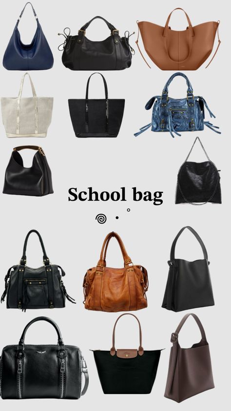 School bag #beauty #bags #bag #schoolfit #schoolfitinspo #viral #pinterest Handbags Essentials, School Handbags, Uni Bag, Beauty Bags, Bag For School, Handbags For School, Aesthetic Bags, Handbag Essentials, Girly Bags