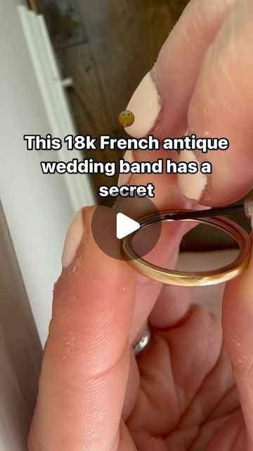 Andrea Friedenson on Instagram: "SOLD - comment NEED below to be notified when it’s back in stock! Rare and beautiful “alliance à secret” aka French gimmel ring!

18k
2.48g
Size 6

I absolutely adore these beauties and scoop them up whenever I can. This one is special because of a beveled inside edge and a near-invisible split 

Excellent antique condition. Beautiful and redolent with meaning. A very romantic secret as only the French can make.

DM me for pricing and to purchase!

#antiquering #antiquejewelry #antiquejewellery #frenchjewelry #frenchantiques #gimmelring #uniqueweddingbands #weddingbands #jewelryforsale #antiquejewelryaddiction #antiquejewelryforsale #vintagejewelry #vintagejewellery #finejewelry #estatejewelry" Edwardian Jewelry Rings, Gimmel Ring, Weding Rings, Antique Wedding Bands, Dream Wedding Ring, Edwardian Jewelry, French Jewelry, Unique Wedding Bands, Gem Ring