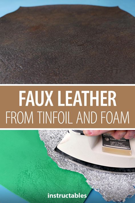 Painting On Faux Leather Diy, Faux Leather Painting Technique, Leather Art Wall, Foam Crafts Ideas, Spray Foam Crafts, Foam Painting, Tin Foil Crafts, Faux Leather Crafts, Faux Leather Diy