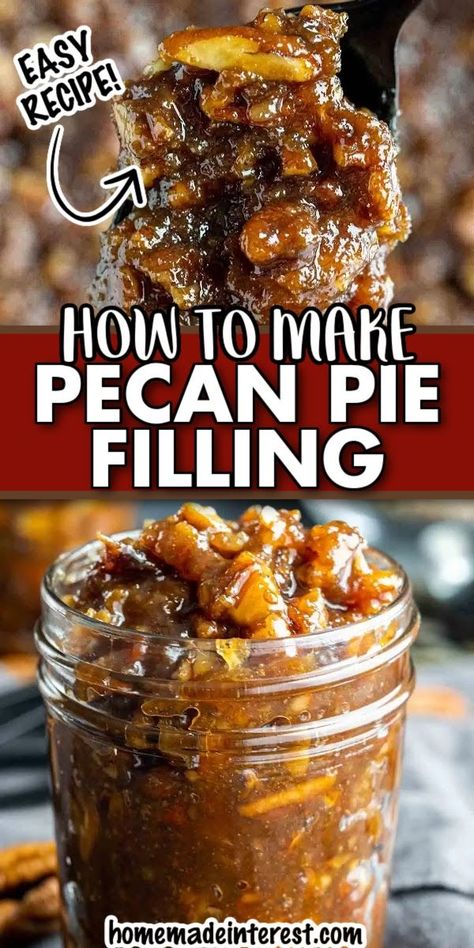 pecan pie filling Pecan Pie Filling Recipe, Easy Pecan Pie, Pecan Pie Crust, Best Pecan Pie, Pecan Pie Easy, Pecan Pie Filling, Pie Filling Recipes, Thanksgiving Food Desserts, Easy Pie