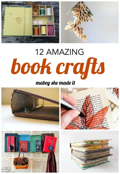 Turn and old book into book crafts. Make a book page wreath, book art, book box, or just repurpose--these book craft ideas will inspire (and teach) you. Recycled Book Crafts, Book Page Wreath, Old Book Crafts, Recycled Books, Book Crafts Diy, Recycled Book, Folding Origami, Book Page Crafts, Quilled Creations