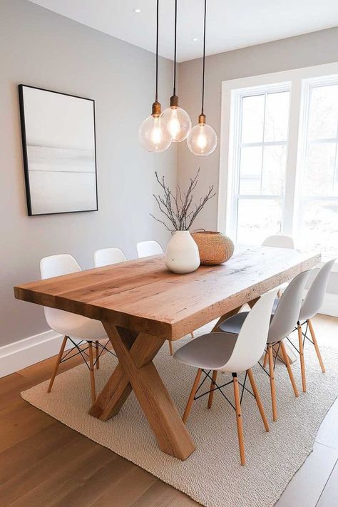 dining_room_decor_dark_wood_table (4) Dining Table Wooden Floor, Black And Oak Dining Table, Dining Room Oak Floors, Dining Room Wood Floor, Wood Dining Table With Black Chairs, Small Dining Room Ideas Modern, Dark Floor Dining Room, Small Kitchen Dining Ideas, Dining Room Decor Dark