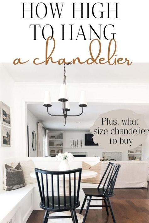 Small Space Chandelier, Chandelier Not Centered Over Table, Hanging Kitchen Chandelier, Height Of Chandelier Over Dining Table, How High To Hang A Chandelier Over Table, Hang Chandelier Over Table, Dining Room Chandelier Size Guide, Chandelier Dining Room Round Table, Swagging A Chandelier