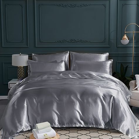 Faster shipping. Better service Red King, Gray Duvet Cover, Room Bedding, Grey Linen Bedding, Luxurious Hotel, Satin Bedding, Silk Bedding, Summer Bedding, Bedroom Sofa