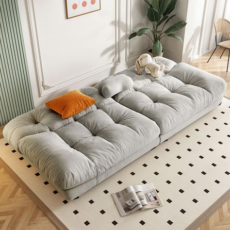 Futon Sofa Bed Modern Gray Velvet Upholstered Convertible Sofa Bed 3 Seater Sleeper, 86.6" Deep Seat Sofa Couches for Living Room Lounge Zone, Sofa Bed Modern, Bed For Living Room, Luxurious Lounge, Upholstered Sofa Bed, Deep Seat Sofa, Couches For Living Room, Modern Futon, Sofa Bed Living Room