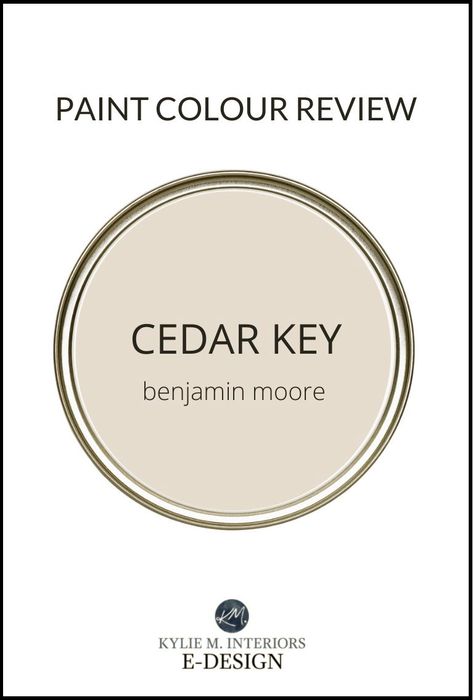 Benjamin Moore Cedar Key 982 / OC-16: Paint Color Review - Kylie M Interiors Benjamin Moore Best Beige Colors, Benjamin Moore Beige Colors Living Room, Neutral Paint Colors For Living Room Benjamin Moore, Benjamin Moore Beige Cabinets, Benjamin Moore Tan Paint Colors, Benjamin Moore Kitchen Paint Colors, Benjamin Moore Warm Neutrals, Cedar Key Benjamin Moore, Benjamin Moore Tan