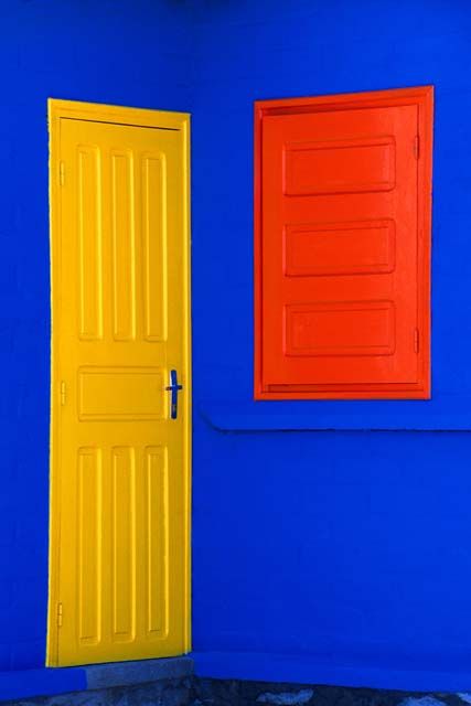 Yellow Door, Primary Colours, Yellow Doors, Color Harmony, Foto Art, Colour Board, Yellow Blue, Windows And Doors, Color Inspiration