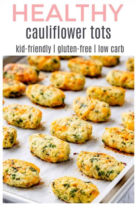 Blw Kale Recipe, Cauliflower Blw, Cauliflower Recipes For Baby, Kale Baby Food Recipes, Cauliflower Baby Food Recipes, Finger Food For Toddlers, Baby Cauliflower, Tot Recipes, Veggie Tots