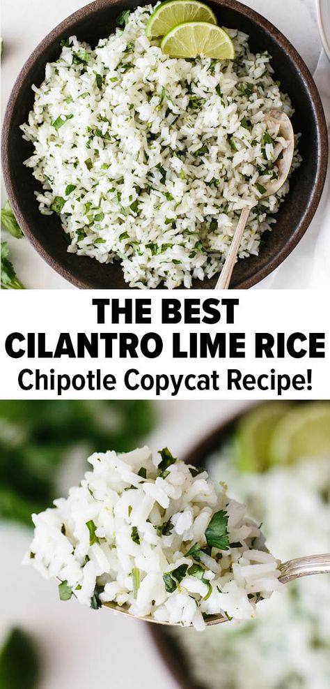 Carnitas Bowl, Cilantro Lime Rice Recipe, Lime Rice Recipes, Rice Side, Rice Side Dishes, Lime Rice, Cilantro Lime Rice, Cilantro Lime, Rice Recipe