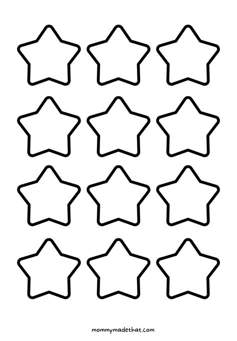 Astronomy Crafts, Star Template Printable, Decoraciones Ramadan, Hanukkah Crafts, Star Of The Week, Star Outline, Star Coloring Pages, Small Stars, Printable Star