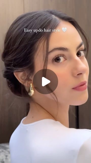 Yun on Instagram: "✨Easy Updo Tutorial ✨   Start with wavy hair for extra texture, or go for a polished look with straight hair.  - Gather your hair into a ponytail. - Loosen the ponytail to create space to flip your hair upwards and through the inside of the ponytail. - Separate the tail into two sections. - Roll up the right section, securing it above the ponytail with bobby pins. Hide the tips! - Repeat the process with the left section. - Secure both sections with more bobby pins and add hairspray. - Fix the front of your hair to your liking.  Voila ✨Tag a friend that needs a quick and stylish updo 💛" Glam Makeup Natural, Wedding Natural Makeup, Easy Updo Tutorial, Front Hair Styles Easy, Very Natural Makeup, Natural Makeup Glowy, Korean Wedding Hair, Straight Hair Updo, Simple Updo Tutorial