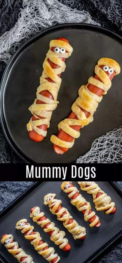 Festa Hotel Transylvania, Läskig Halloween, Plat Halloween, Fun Halloween Party Food, Exciting Recipes, Mummy Dogs, Recetas Halloween, Fest Mad, Halloween Party Food