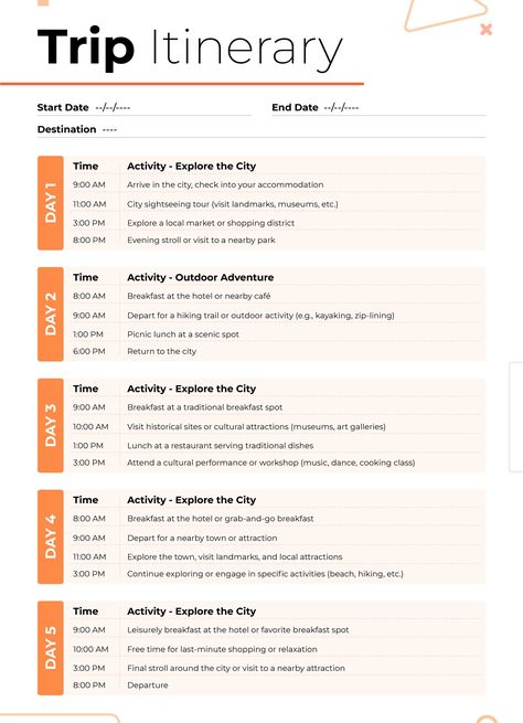 An easy-to-edit itinerary template for Google Docs. Itinerary Template Free, Trip Itinerary Template, Vacation Itinerary Template, New Orleans Vacation, Resignation Letters, Wedding Ceremony Script, Docs Templates, Vacation Itinerary, Trip Planner