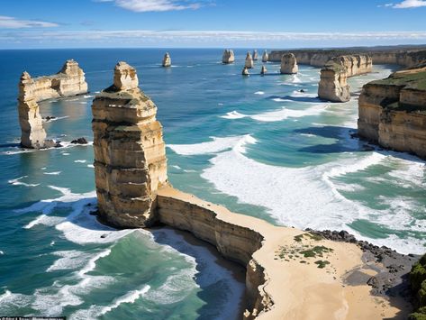 Discover Australia's Natural Beauty: Twelve Apostles Twelve Apostles Australia, Australia Landmarks, Eagle Bay Western Australia, Ayers Rock Australia, Twelve Apostles, Australian Capital Territory, Awe Inspiring, Natural Beauty, New Zealand