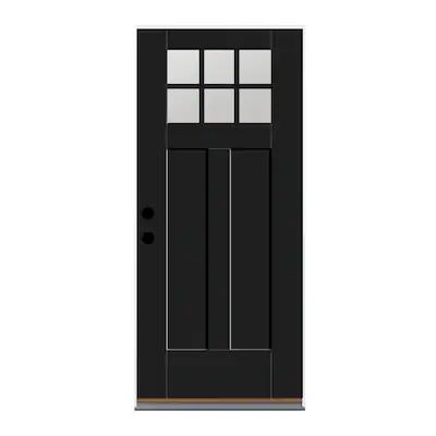 Front Doors at Lowes.com New Home Windows, Single Front Door, Craftsman Door, Therma Tru, Black Front Doors, Victorian Door, Exterior Front Doors, Fiberglass Door, Rustic Doors