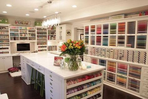 Dream Craft Room, Craft Room Design, Quilting Room, Scrapbook Room, Office Crafts, Hobby Room, Craft Room Storage, Craft Room Office, Paper Storage