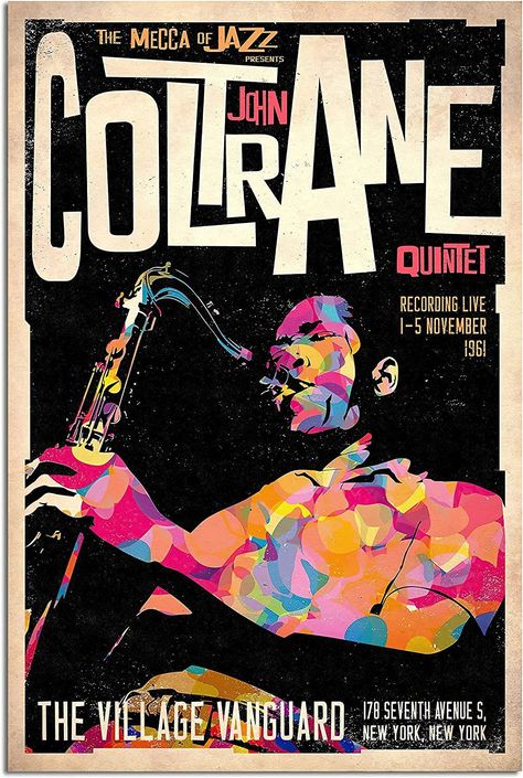 Jazz Posters, Arte Jazz, Jazz Cd, Concert Poster Art, Painting Music, Concert Poster Design, Jazz Concert, ポップアート ポスター, John Coltrane