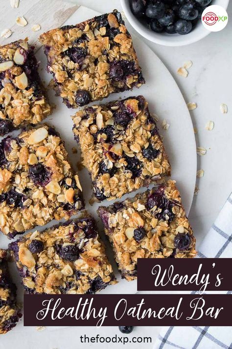 Wendy’s Oatmeal Bar Handheld Breakfast, Lactation Muffins, Blueberry Squares, Baked Oatmeal Bars, Blueberry Baked Oatmeal, Oatmeal Bars Healthy, Breakfast Bars Recipe, Blueberry Bars, No Bake Oatmeal Bars