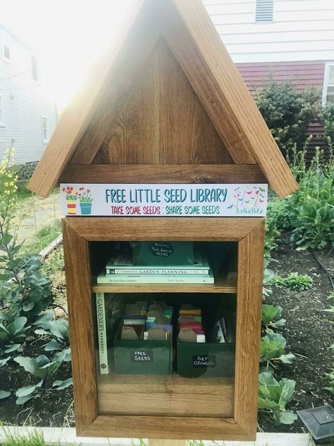 Seed Library, Plant Ladder, Entrance Garden, Community Garden, Starting A Garden, Ways To Recycle, School Garden, Front Lawn, Charming Garden