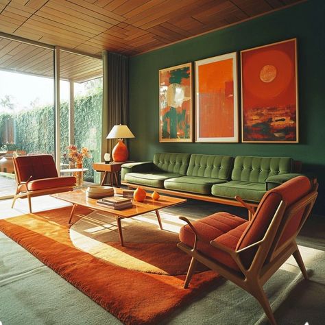 70s Home Decor 1970s Interior Design, 1970s Aesthetic Home, Danish Modern Living Room, Midcentury Modern Interior Design, 70s Living Room Decor, Midcentury Modern Interior, 1970s Interior Design, Midcentury Living, Scandi Minimalist