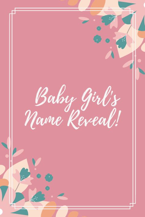 Baby Girl’s Name Reveal #babynames #babyname #babygirlnames #namereveal #namesigns Weekly Workout Schedule, Name Reveal, Baby Girl Name, S Name, Girl Name, Weekly Workout, Time To Celebrate, Having A Baby