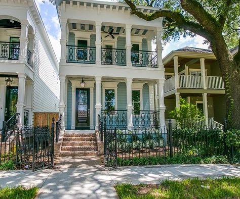 New 27th Street New Orleans Style Residence - Craftsman - Exterior - Houston - by HSPartners | Houzz Creole House Exterior, Houses In New Orleans, Lower Ninth Ward New Orleans, New Orleans Homes Exterior Front Porches, New Orleans Aesthetic House, Creole Style Homes, Coastal Townhouse Exterior, New Orleans Apartment Interior, French Colonial Homes Exterior