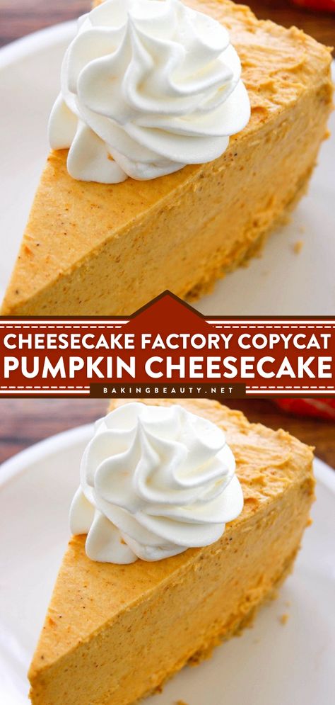 Cheesecake Factory Copycat Pumpkin Cheesecake, easy fall desserts, homemade cheesecake recipes Cheesecake Factory Copycat Recipes Pumpkin, Copycat Pumpkin Cheesecake Factory, Pumpkin Cheesecake Cheesecake Factory Recipe, Pumpkin Spiced Cheesecake, Cheesecake Factory Pumpkin Cheesecake Recipe, Spiced Pumpkin Cheesecake Recipe, Instapot Pumpkin Cheesecake Recipes, Pumpkin Cheesecake Factory Copycat Recipes, Pumpkin Cheesecake Recipes Pioneer Woman