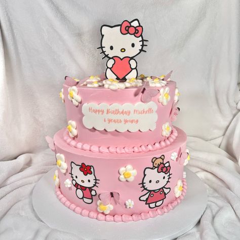 2 Tiered hello kitty birthday cake 🩷 #hellokitty #hellokittybirthdaycake #cutecakes #vintagecakes #heartcakes #occakes #socalcakes #birthdaycakeinspo #wiltontips #cakesofinstagram #orangecountycakes #weddingcakes #wiltoncakes #ocevents #cakes #cakebusiness #thelayeredbakery #fatdaddios #smallbusiness #colourmill #americolor #foryou #explorepage Happy Birthday Michelle, Kitty Birthday Cake, Hello Kitty Birthday Cake, Hello Kitty Birthday Party, Heart Cakes, Kitty Cake, Wilton Cakes, Hello Kitty Cake, Kitty Party