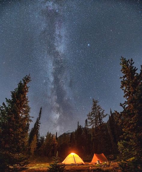 Camping Stars Night Skies, Tent Camping Pictures, Camping In The Mountains, Camp Site Aesthetic, Camping Night Photography, Camp Photography, Tent Night, Tent At Night, Camping At Night