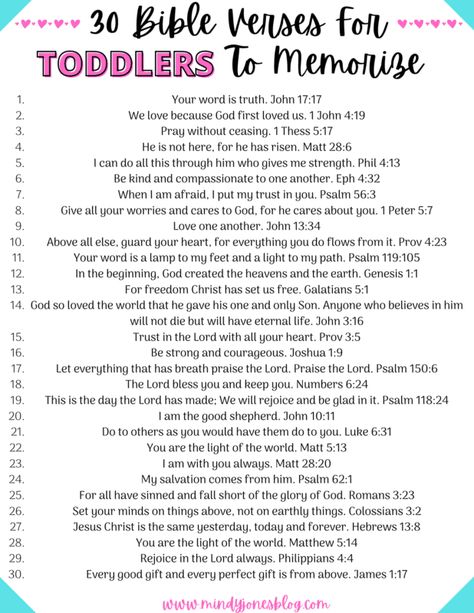 Best Verses To Memorize, Toddler Scripture Memory, Preschool Bible Study, Weekly Bible Verse Memorization, Prayers For Toddlers To Say, Preschool Memory Verses, Bible Verses For Children To Memorize, Bible Verses For Toddlers To Memorize, Kids Bible Verses To Memorize