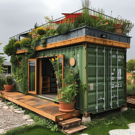 Home Rooftop, Container Buildings, Container House Plans, Casa Container, Shipping Container House, Container Home, Container House Design, Tiny House Cabin, Peaceful Life