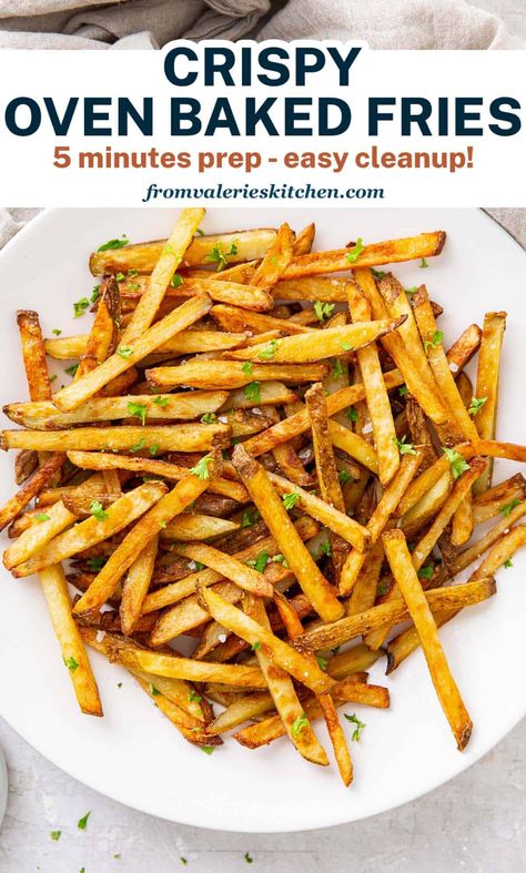 Convection Oven French Fries, Home Made Fries In Oven, Homemade French Fries In Oven, Homemade Fries In Oven, French Fries In The Oven, How To Make Fries, Oven French Fries, French Fry Recipe Baked, Fries Recipe Oven