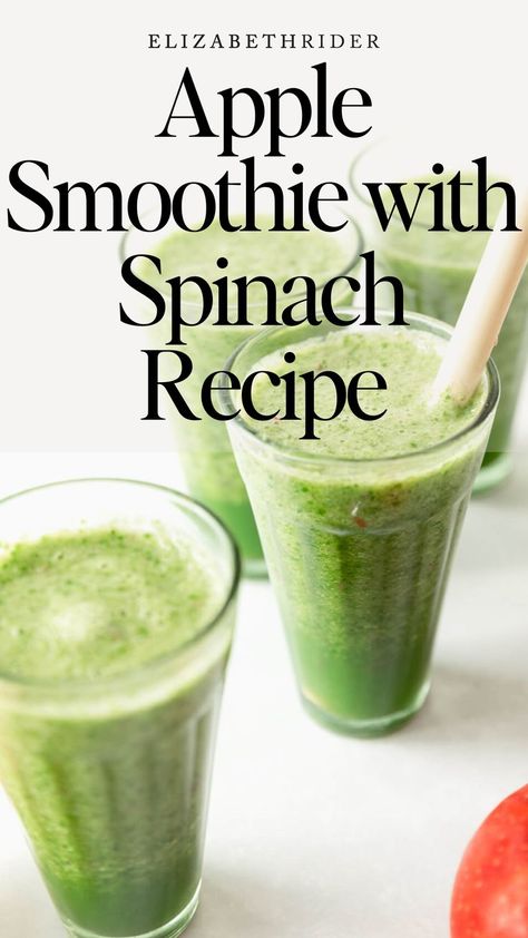 Apple Smoothie with Spinach Recipe | Healthy apple smoothie Spinach And Apple Smoothie, Smoothie With Spinach, Spinach Recipes Healthy, Smoothie Spinach, Green Apple Smoothie, Apple Smoothie Recipes, Spinach Smoothie Recipes, Apple Smoothie, Spinach Recipe