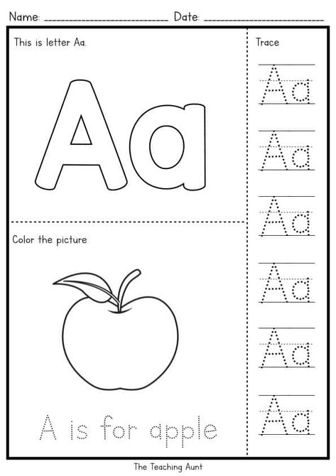 Letter Tracing Worksheets Free, Trace The Letter A Printable Worksheets, A Tracing Worksheets Preschool, Letter Focus Activities, Tracing Letter A Worksheets Preschool, Abc Writing Worksheets, Abc Kindergarten Worksheets, Worksheets For Age 3, 3k Learning Activities