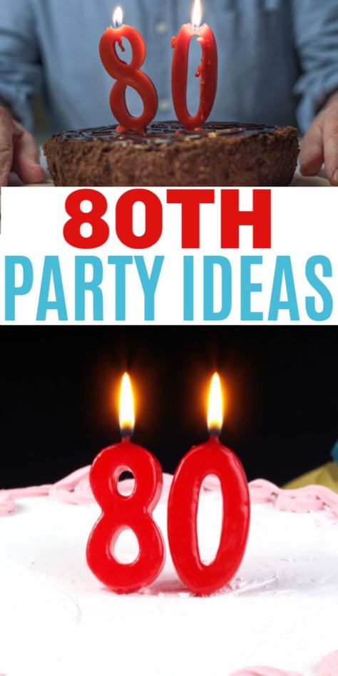 80 Year Old Birthday Party Theme, Themes For 80th Birthday Party, 80th Birthday Party Theme For Men, 80 Birthday Party Ideas For Men Decoration, 80 Year Old Birthday Themes, Eighty Birthday Ideas, Food For 80th Birthday Party, 80yh Birthday Party Ideas, Ideas For 80th Birthday Party Dads