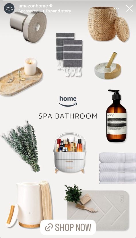 Spa Decor For Bathroom, Guest Bathroom Ideas Decor, Bathroom Spa Decor Ideas, Bathroom Aesthetic Ideas, Amazon Apartment Must Haves, Home Spa Bathroom, Aesthetic Bathroom Decor, Apartment Needs, Spa Bathroom