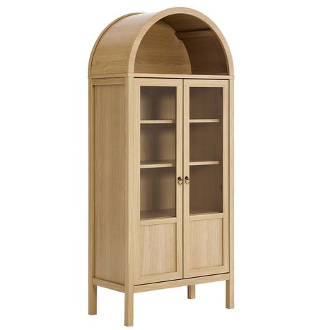 Display your treasures with the stylish design of the Tessa Arched Storage Cabinet. With an impeccable sense of style, this wood cabinet embodies the elegance of vintage aesthetics and is an ideal accent in living rooms, hallways, or dining spaces. Arched Storage, Flexible Display, Dining Room Cabinet, Tempered Glass Door, Vintage Aesthetics, Cabinet Bed, Storage Display, Wood Cabinet, Modway Furniture