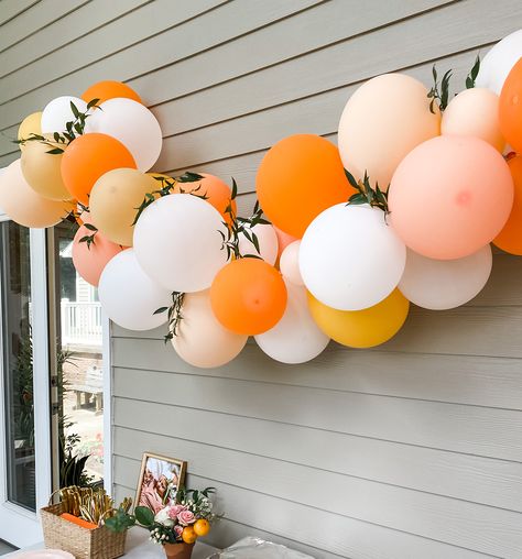 Little Cutie First Birthday, Orange Birthday Party, Bos Baby, Citrus Baby, Peach Baby Shower, Orange Birthday, Orange Baby Shower, Peach Party, Summer Baby Shower