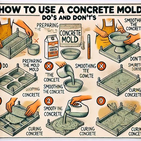 Concrete Molds Diy How To Make, Reusable Concrete Molds Diy, Concrete Projects Diy, Moulds For Concrete, Concrete Mold, Concrete Forms Diy How To Make, Diy Concrete Projects, Cement Art Diy, Silicone Molds For Concrete