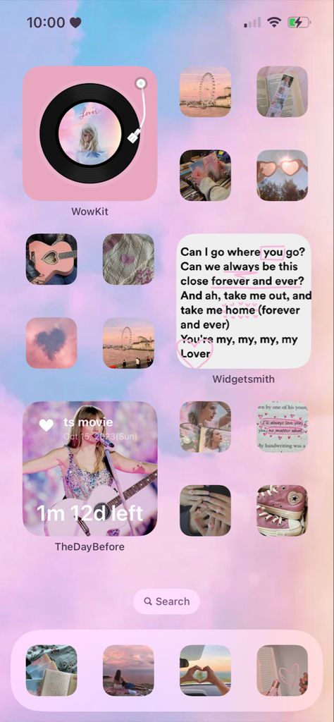 Lover Taylor Swift Homescreen, Taylor Swift Themed App Icons, Iphone Home Screen Layout Taylor Swift, Taylor Swift Lover Homescreen, Taylor Swift Homescreen Lover, Lover Phone Theme, Taylor Swift Themed Phone Layout, Taylor Swift Phone Theme Lover, Home Screen Ideas Taylor Swift