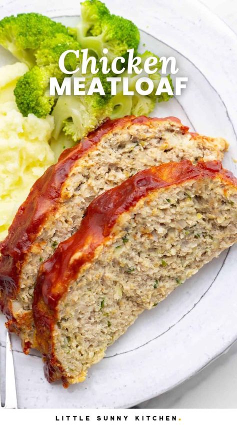 Meatloaf Recipies, Ground Chicken Meatloaf, Chicken Meatloaf Recipe, Chicken Loaf, Ground Chicken Burgers, Chicken Meatloaf, Work Recipes, How To Cook Meatloaf, Classic Meatloaf Recipe