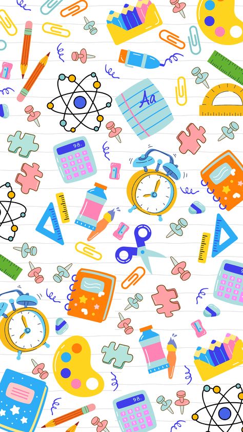 Back To School Wallpaper Backgrounds, School Wallpaper Backgrounds, Vintage Wallpaper Backgrounds, Aesthetic Wallpaper Macbook, Notebook Clipart, Clipart Aesthetic, Flor Iphone Wallpaper, Aesthetic Clipart, Back To School Wallpaper