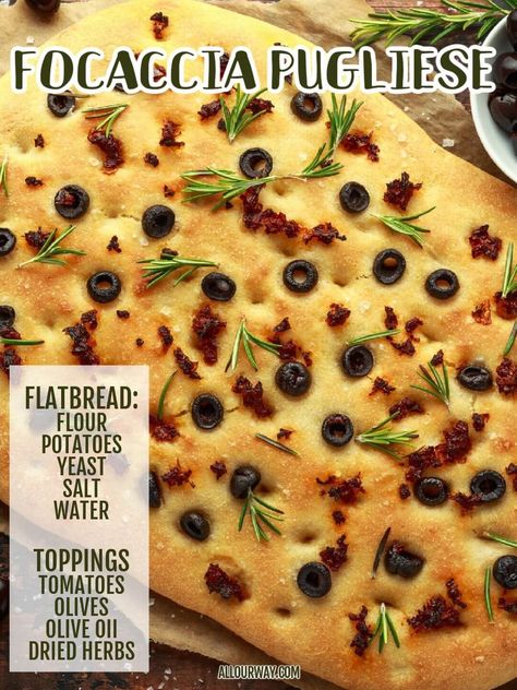 Light Bread, Italian Street Food, Fluffy Light, Italian Street, Kalamata Olives, Instant Yeast, Flatbread, Drying Herbs, Bari